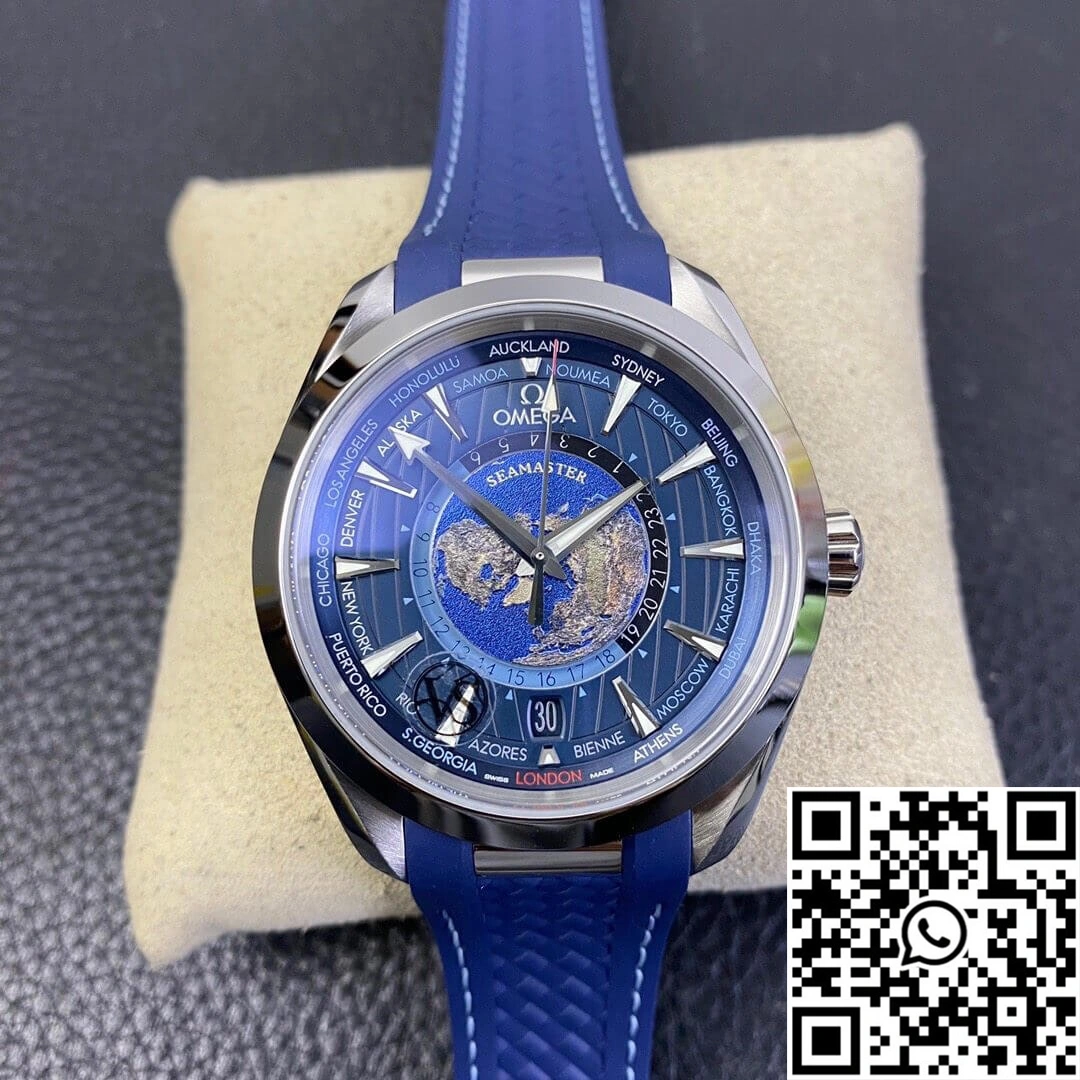 Omega Seamaster Aqua Terra GMT Worldtimer 220.12.43.22.03.001 VS Factory Blue Dial