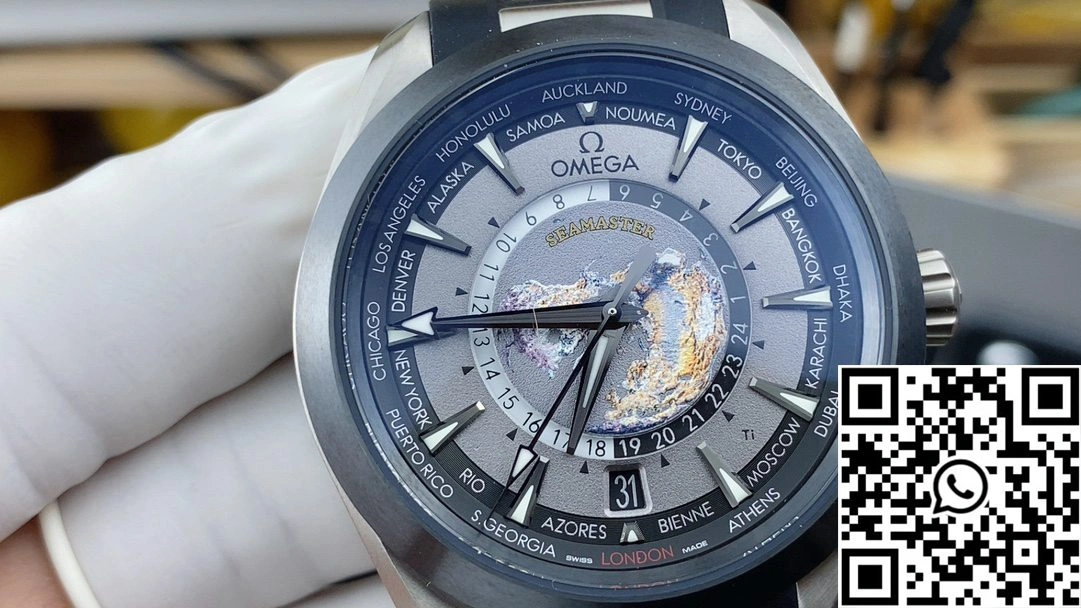 Omega Seamaster Aqua Terra GMT Worldtimer 220.92.43.22.99.001 VS Factory Titanium Grey Dial