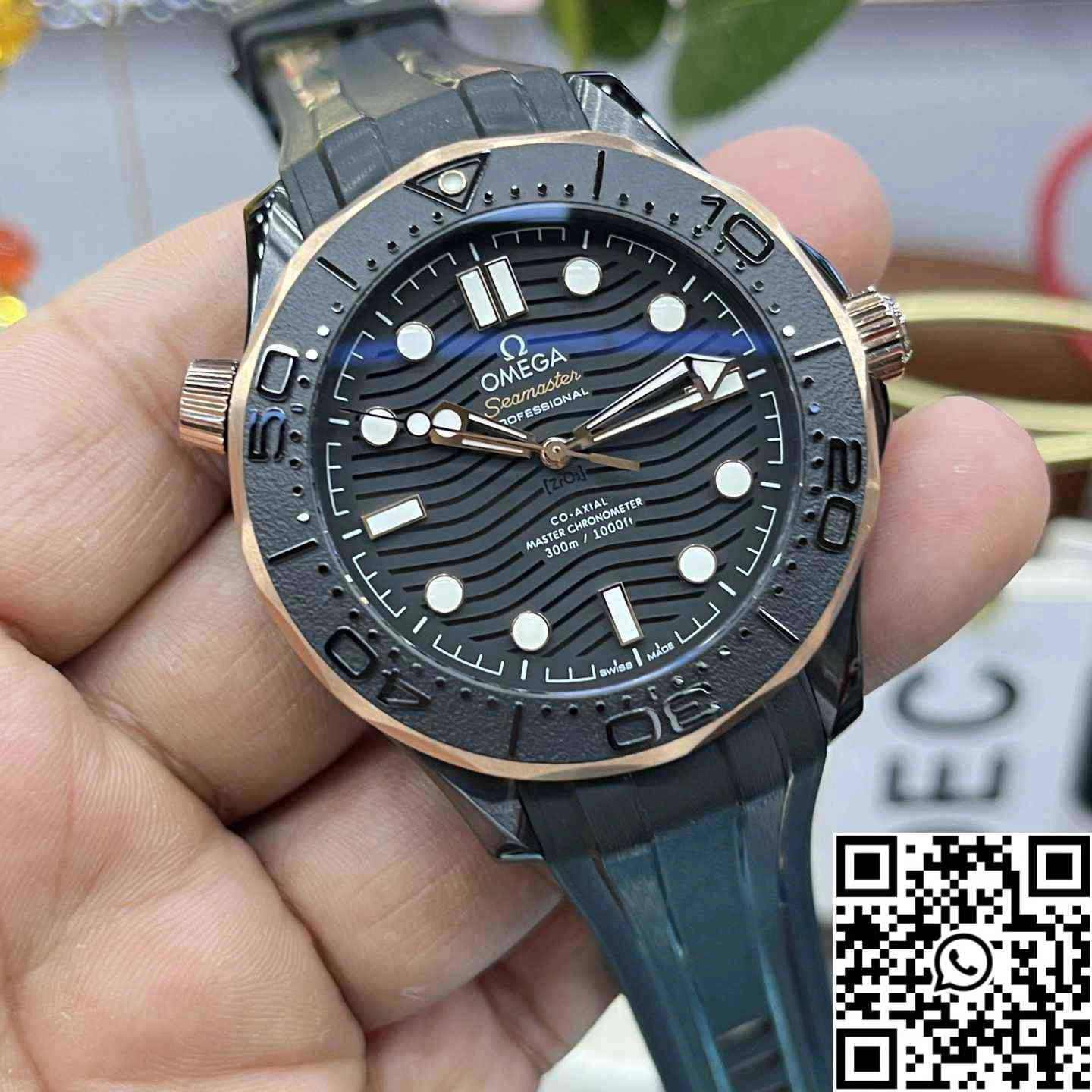 Omega Seamaster Diver 300M 210.62.44.20.01.001 VS Factory Rose Gold Bezel Ceramic Case 43.5mm