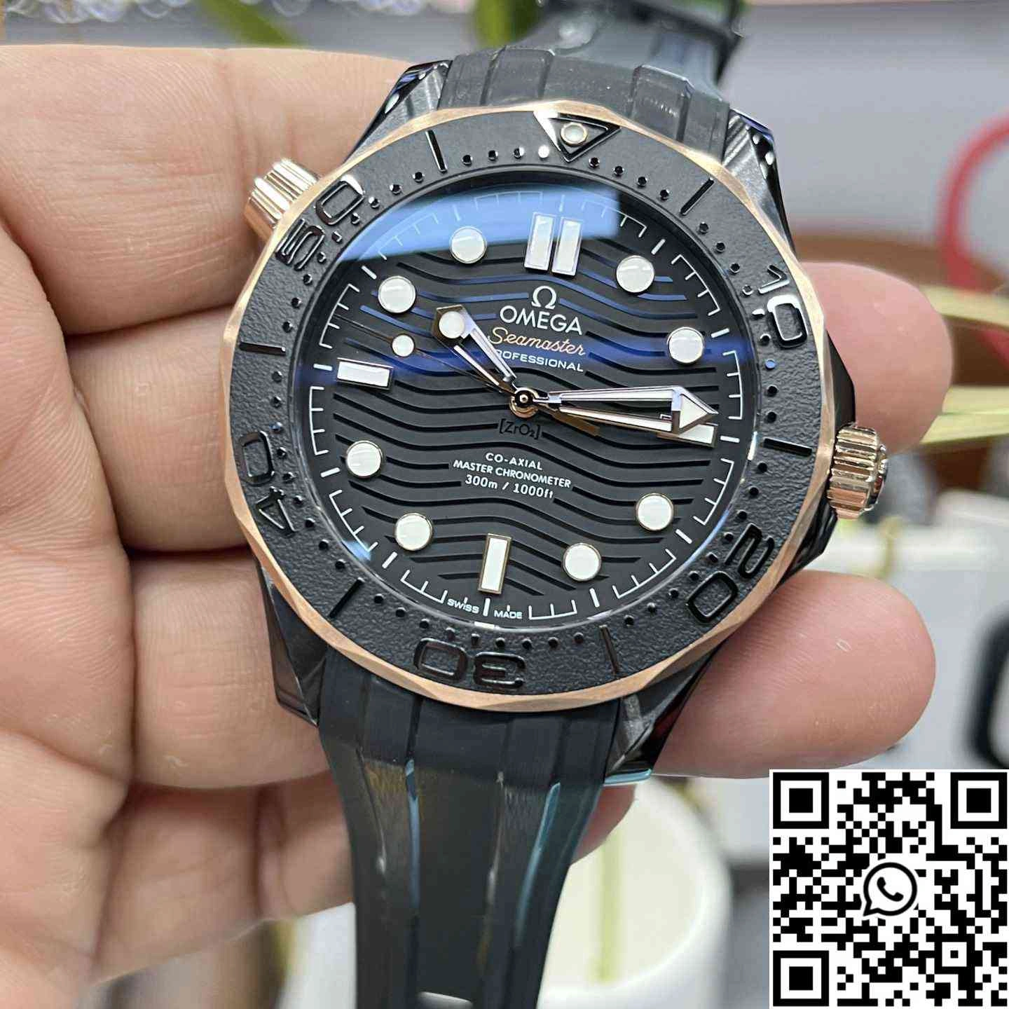 Omega Seamaster Diver 300M 210.62.44.20.01.001 VS Factory Rose Gold Bezel Ceramic Case 43.5mm