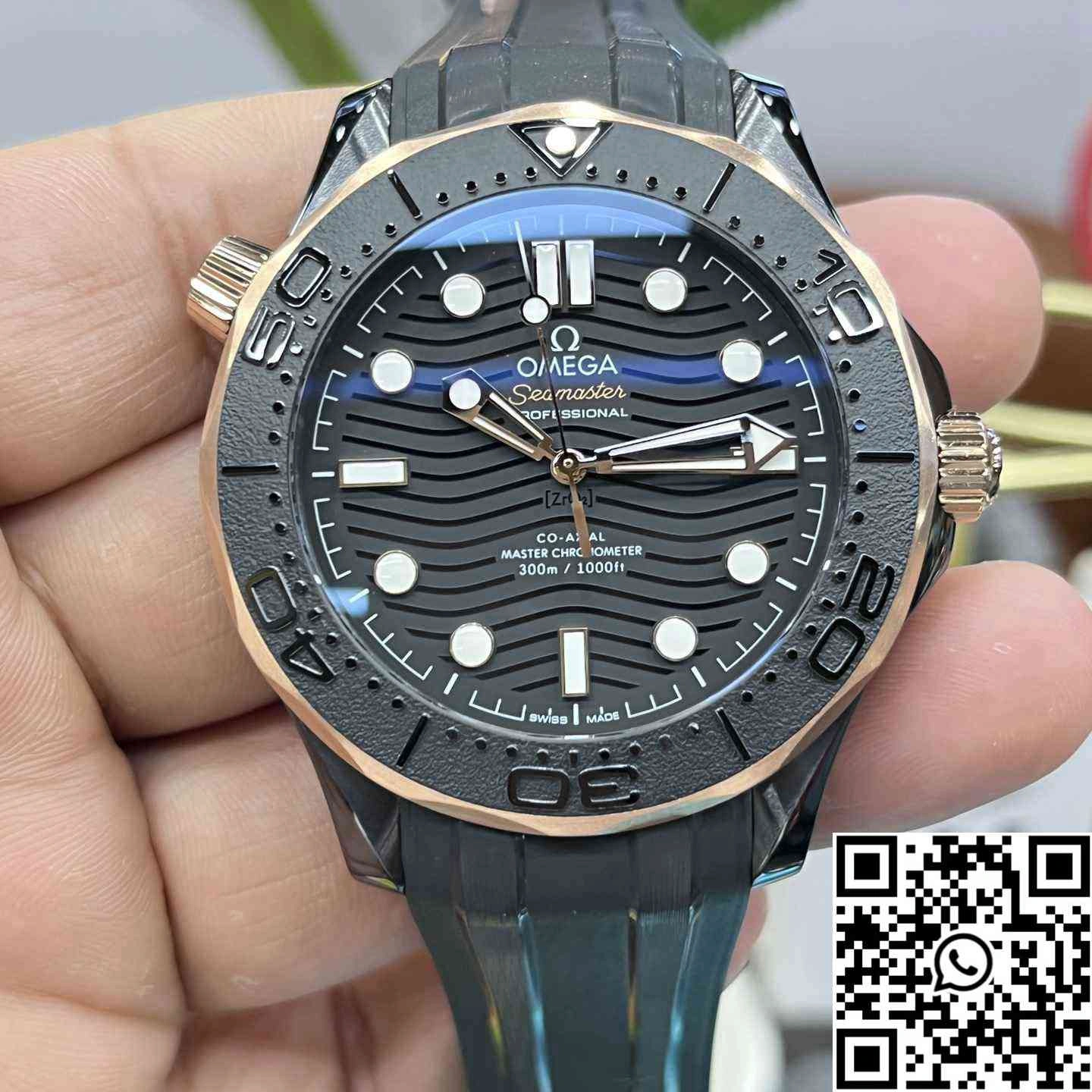 Omega Seamaster Diver 300M 210.62.44.20.01.001 VS Factory Rose Gold Bezel Ceramic Case 43.5mm