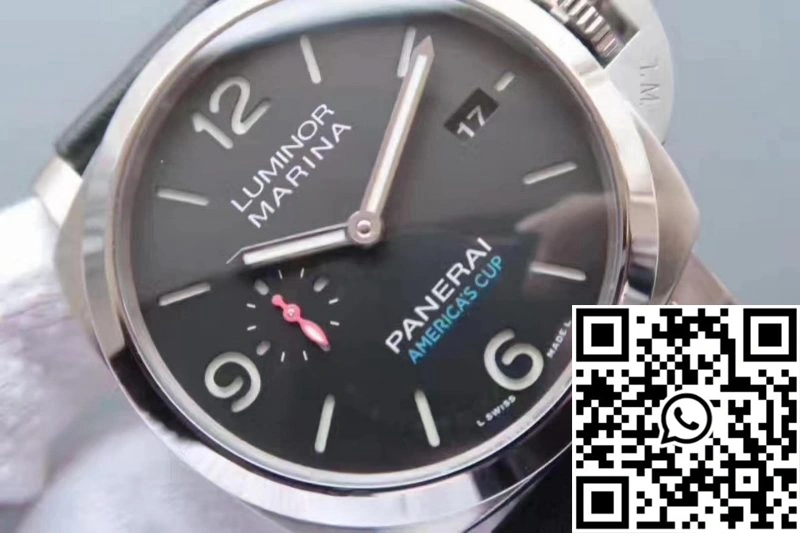 Panerai Luminor Marina 1950 PAM727 Americas Cup 2017 ZF Factory Black Leather Strap Black Dial