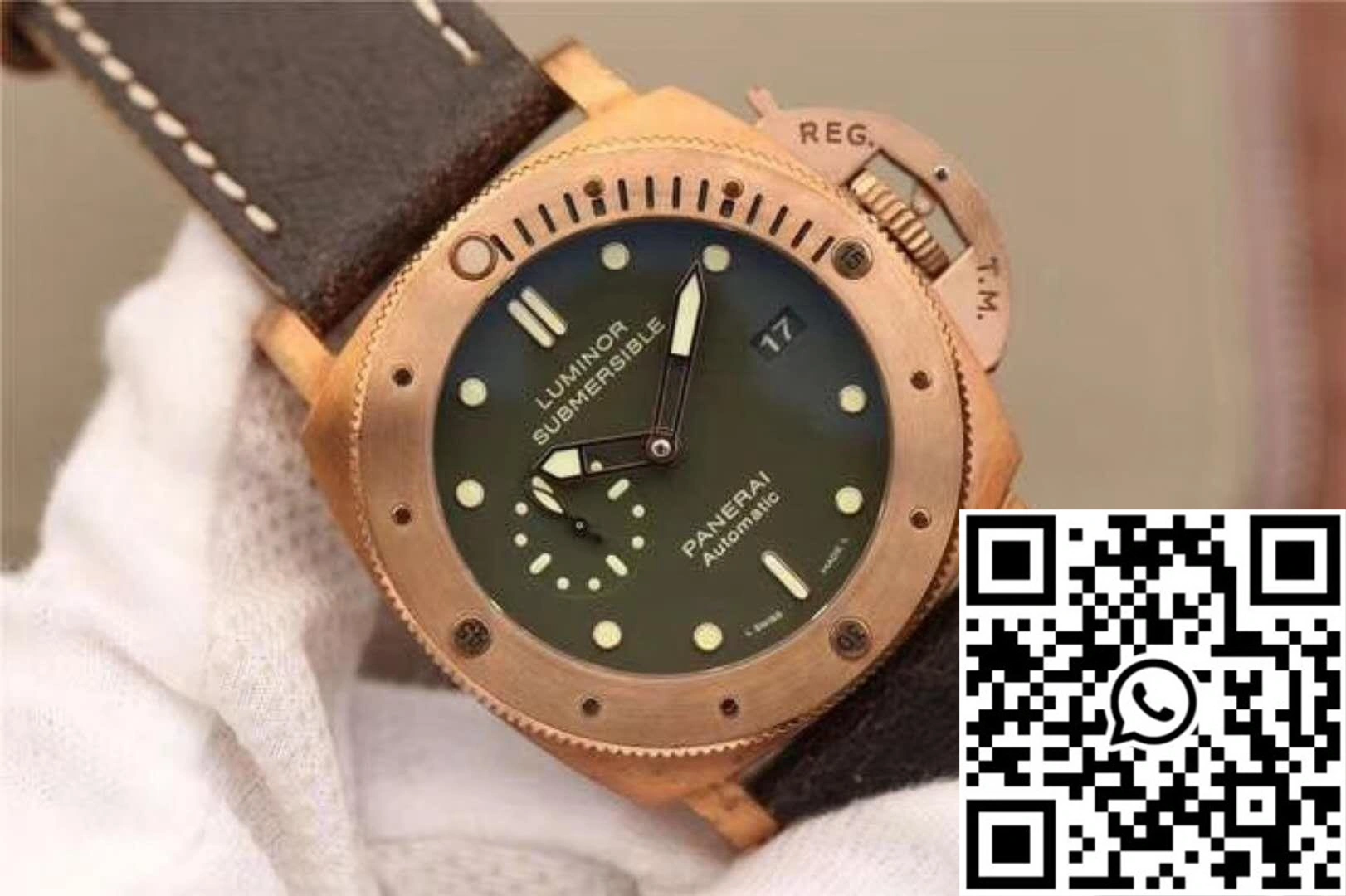 Panerai Luminor Submersible 1950 Bronzo PAM382 VS Factory V2 Green Dial