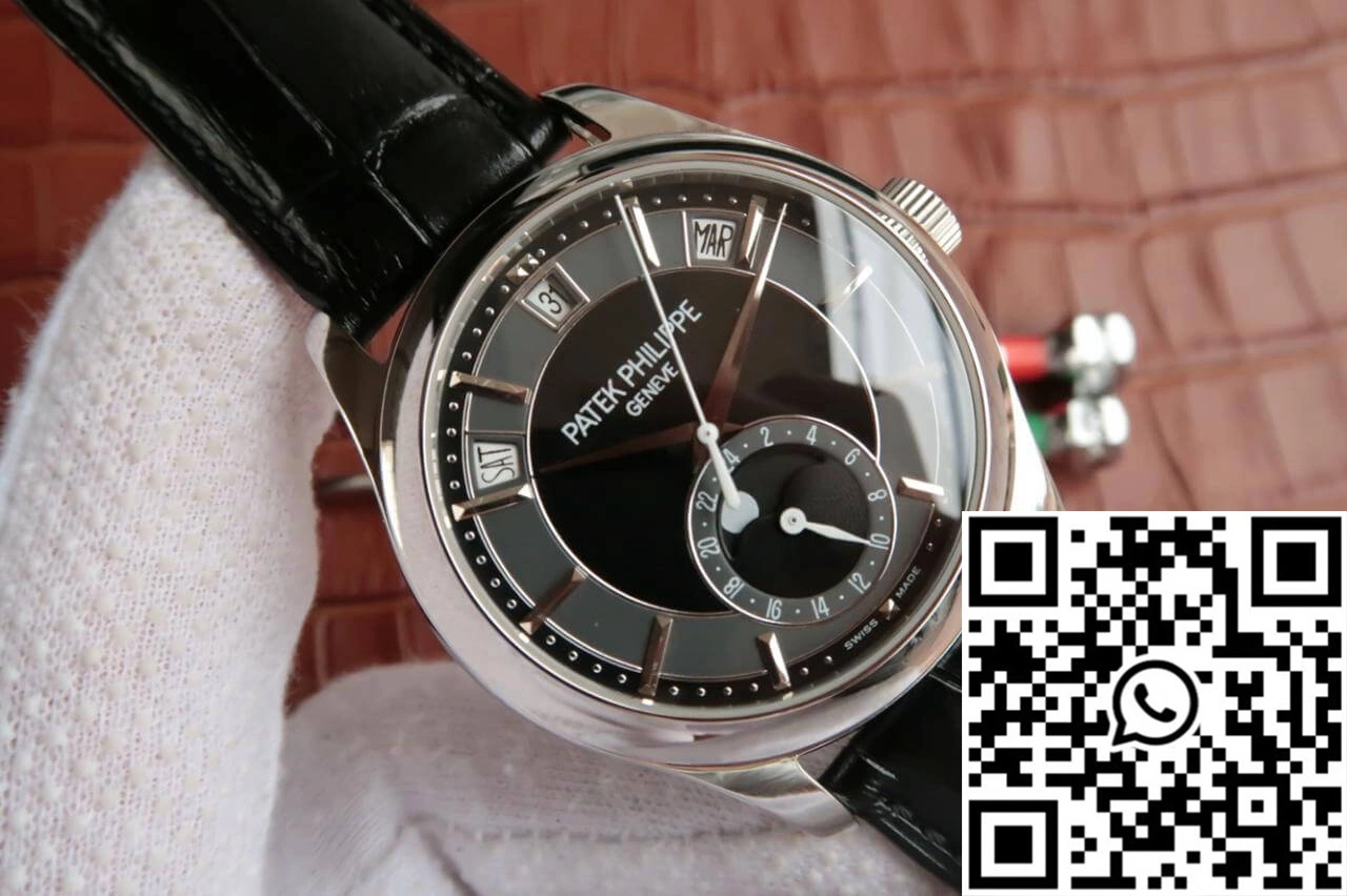 Patek Philippe Annual Calendar 5205R-001 KM Factory Black Dial Cowhide Strap