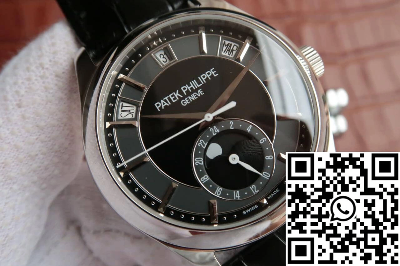 Patek Philippe Annual Calendar 5205R-001 KM Factory Black Dial Cowhide Strap