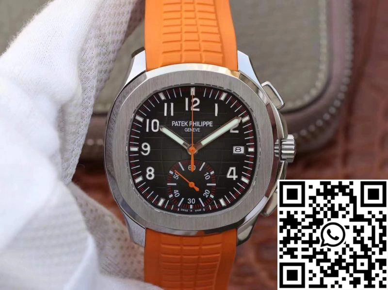 Patek Philippe Aquanaut Chronograph 5968A Orange Rubber Strap Black Dial