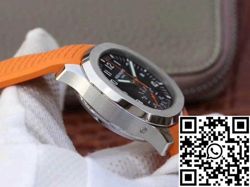 Patek Philippe Aquanaut Chronograph 5968A Orange Rubber Strap Black Dial