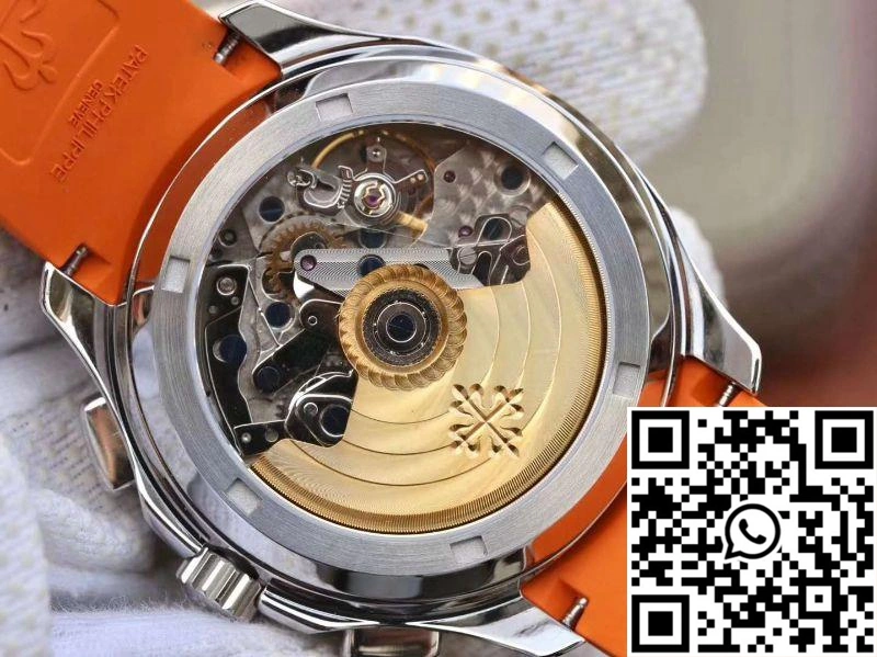 Patek Philippe Aquanaut Chronograph 5968A Orange Rubber Strap Black Dial