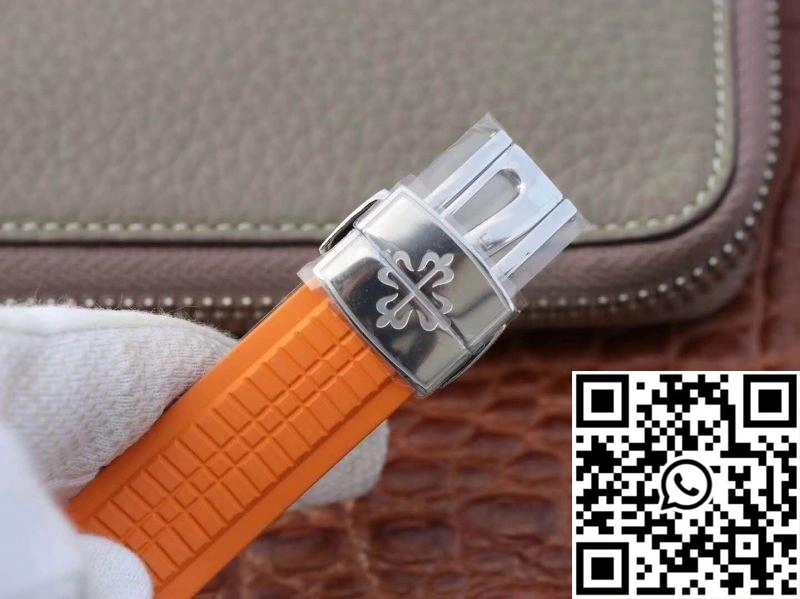 Patek Philippe Aquanaut Chronograph 5968A Orange Rubber Strap Black Dial
