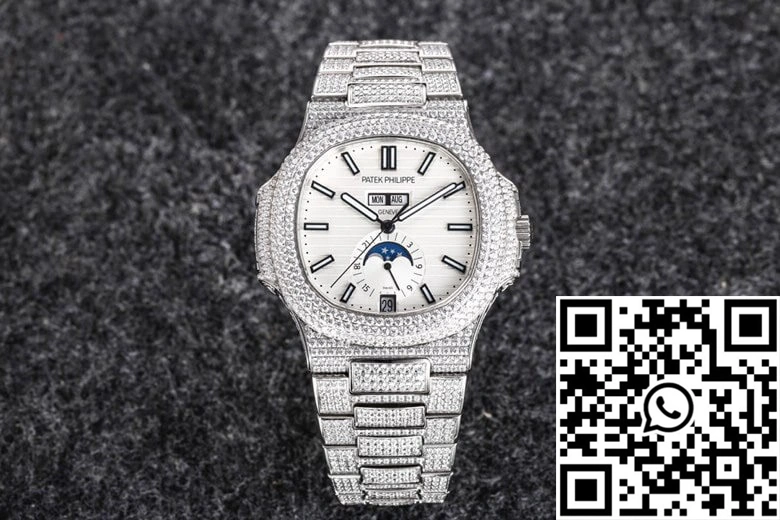 Patek Philippe Nautilus 5726 R8 Factory Gypsophila Diamond White Dial