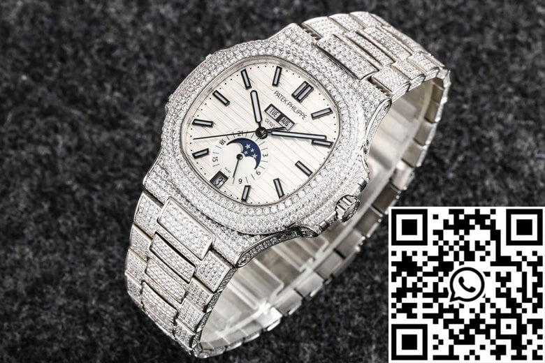 Patek Philippe Nautilus 5726 R8 Factory Gypsophila Diamond White Dial