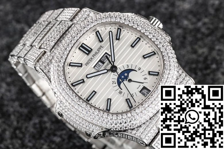 Patek Philippe Nautilus 5726 R8 Factory Gypsophila Diamond White Dial