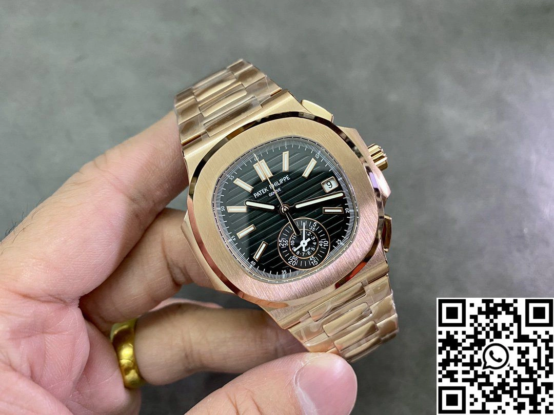 Patek Philippe Nautilus 5980 3K Factory Rose Gold Black Dial