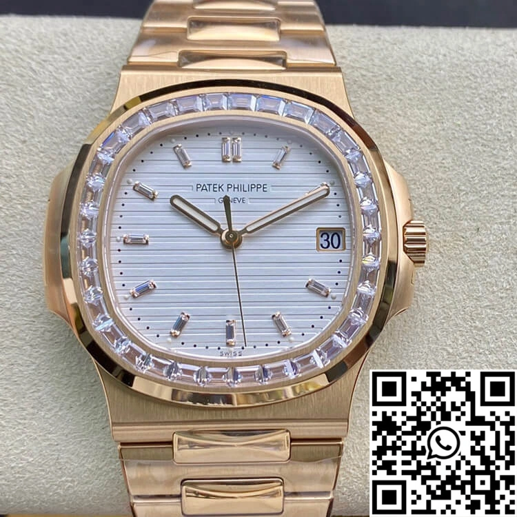 Patek Philippe Nautilus PPF Factory Rose Gold White Dial