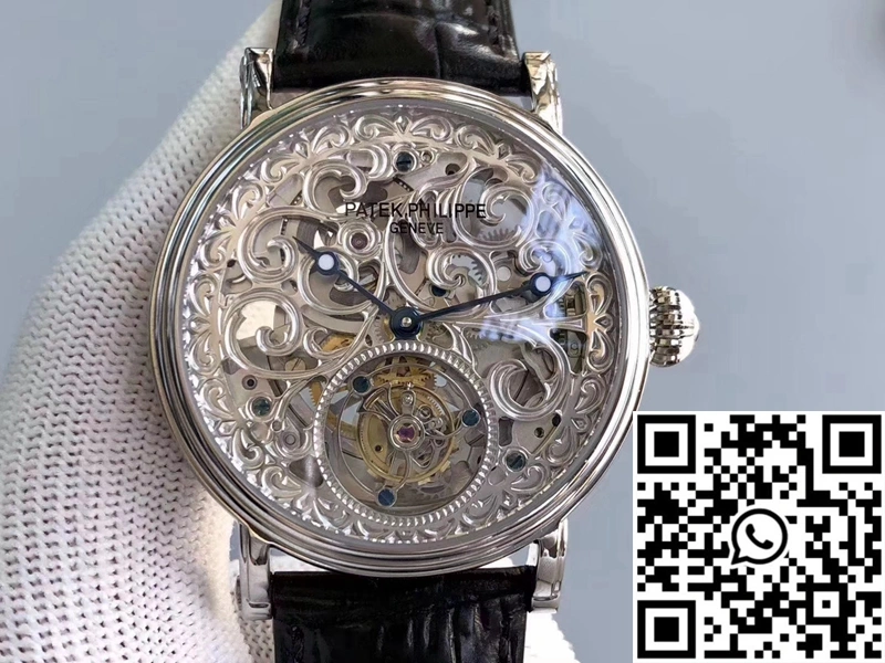 Patek Philippe Tourbillon 316L Stainless Steel Skeleton Dial
