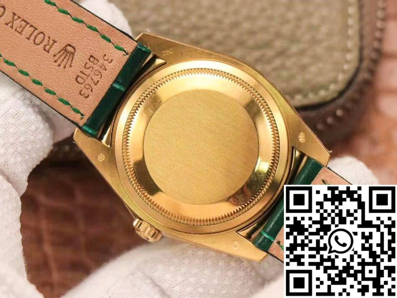 Replica Rolex Day-Date 36mm Green Enamel Diamond Gypsophila Gold dial watch