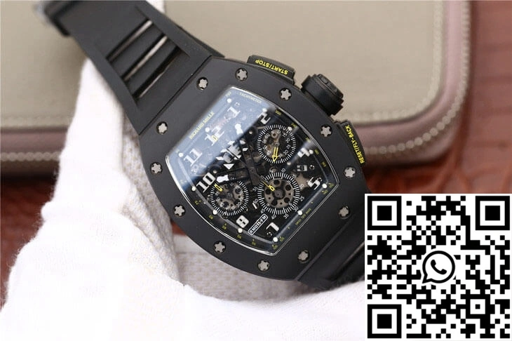 Richard Mille RM-011 KV Factory Carbon Fiber Black Strap