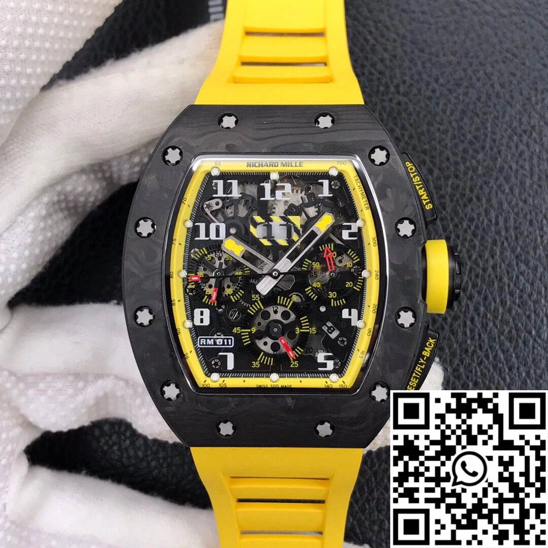 Richard Mille RM-011 KV Factory Forged Carbon Yellow Strap