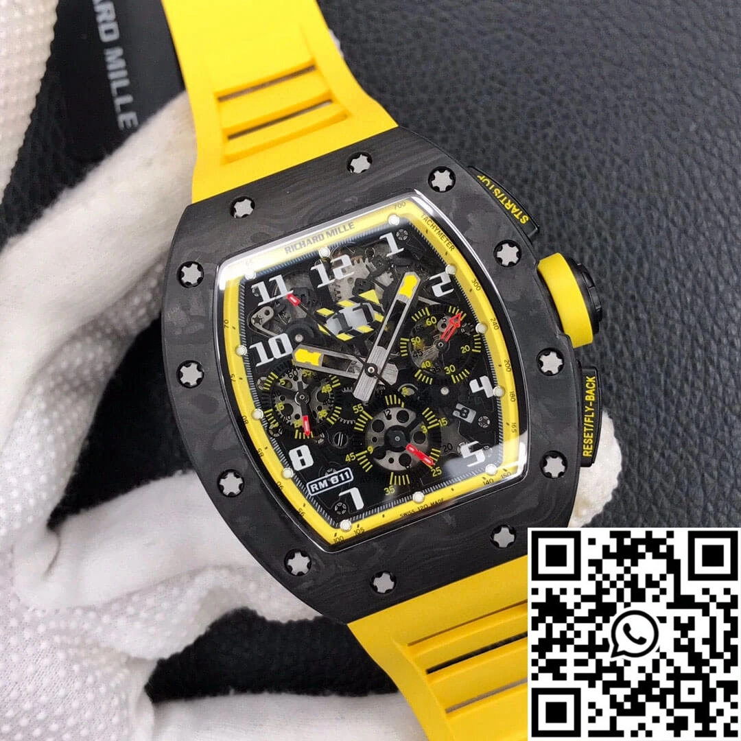 Richard Mille RM-011 KV Factory Forged Carbon Yellow Strap