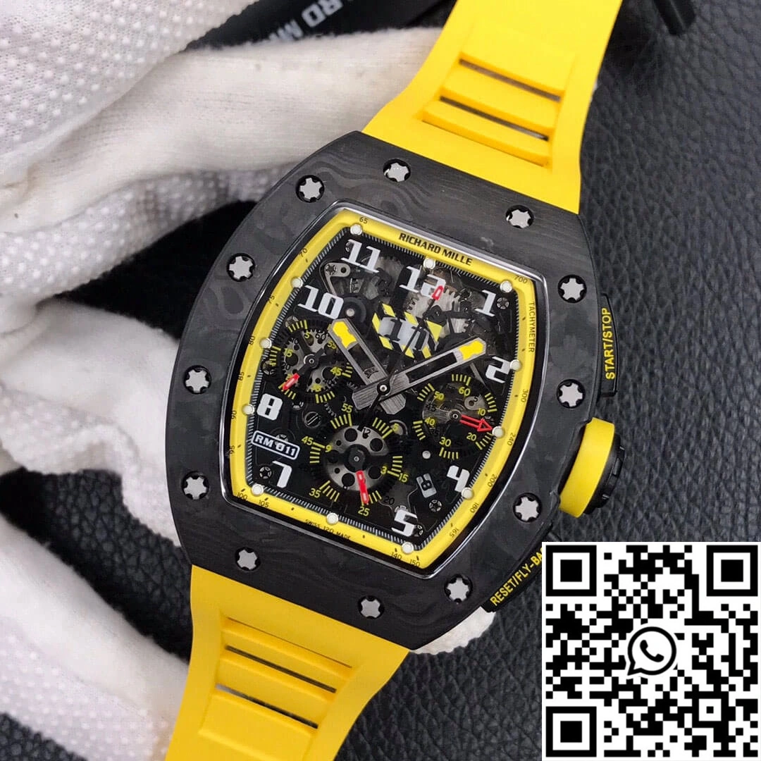 Richard Mille RM-011 KV Factory Forged Carbon Yellow Strap
