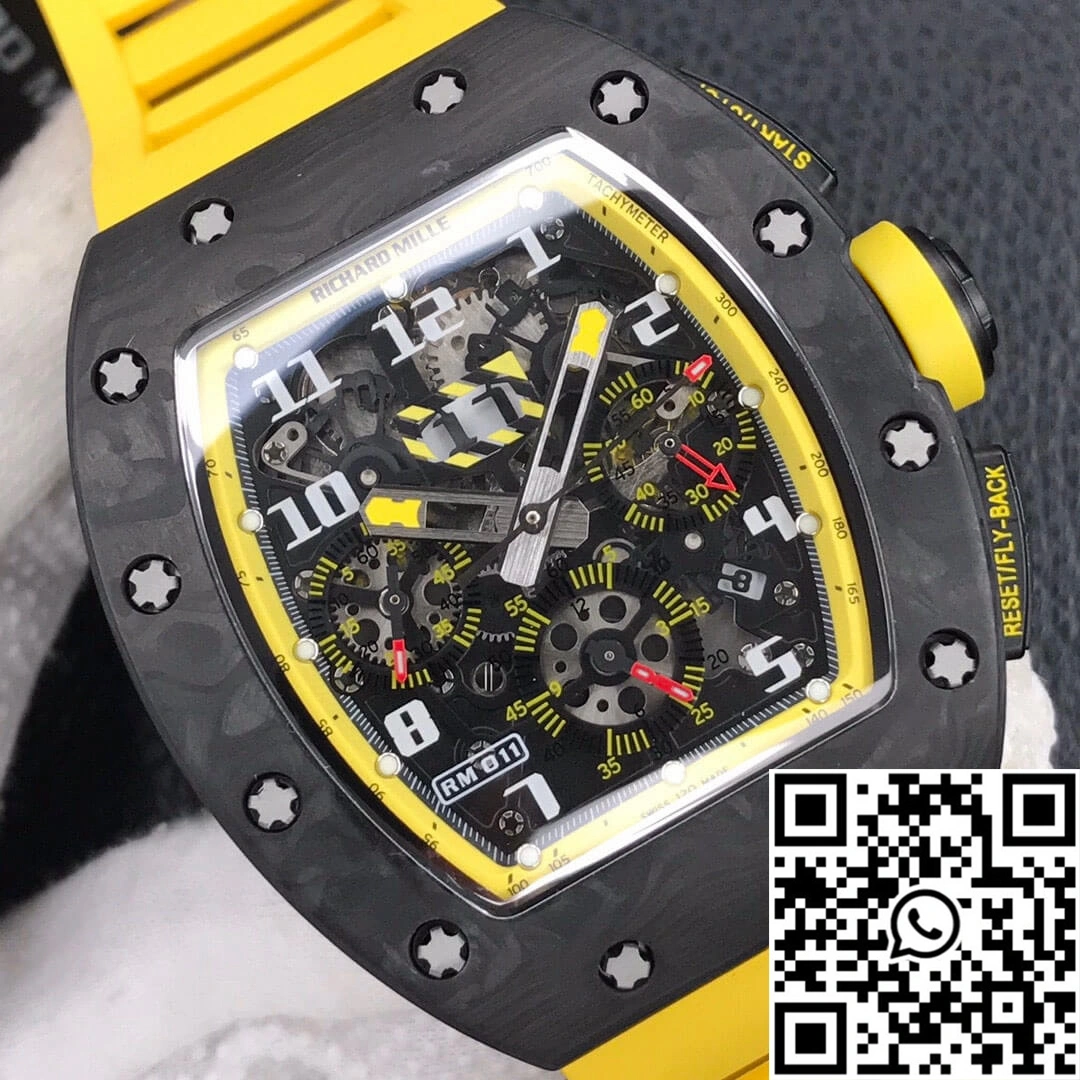 Richard Mille RM-011 KV Factory Forged Carbon Yellow Strap