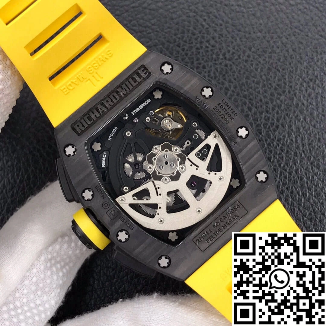 Richard Mille RM-011 KV Factory Forged Carbon Yellow Strap