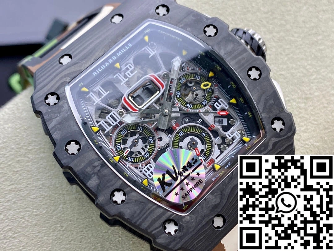Richard Mille RM-011 KV Factory V2 Carbon Fiber Camo Rubber Strap