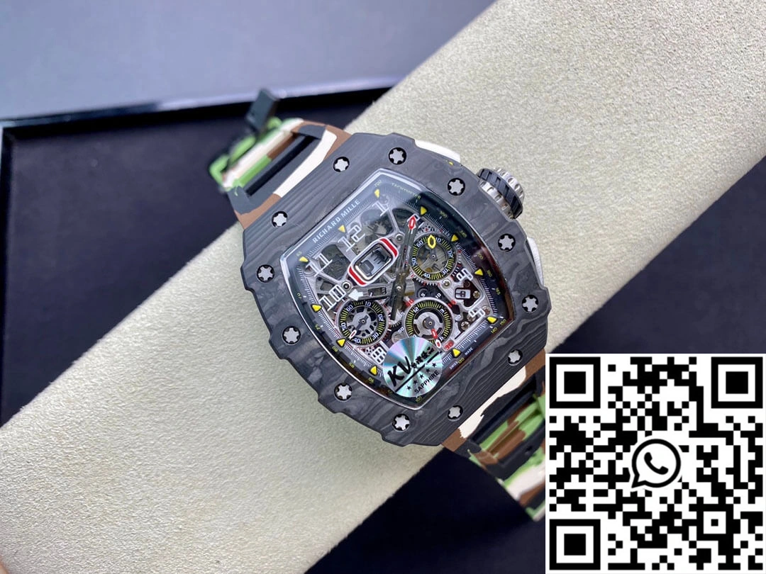 Richard Mille RM-011 KV Factory V2 Carbon Fiber Camo Rubber Strap
