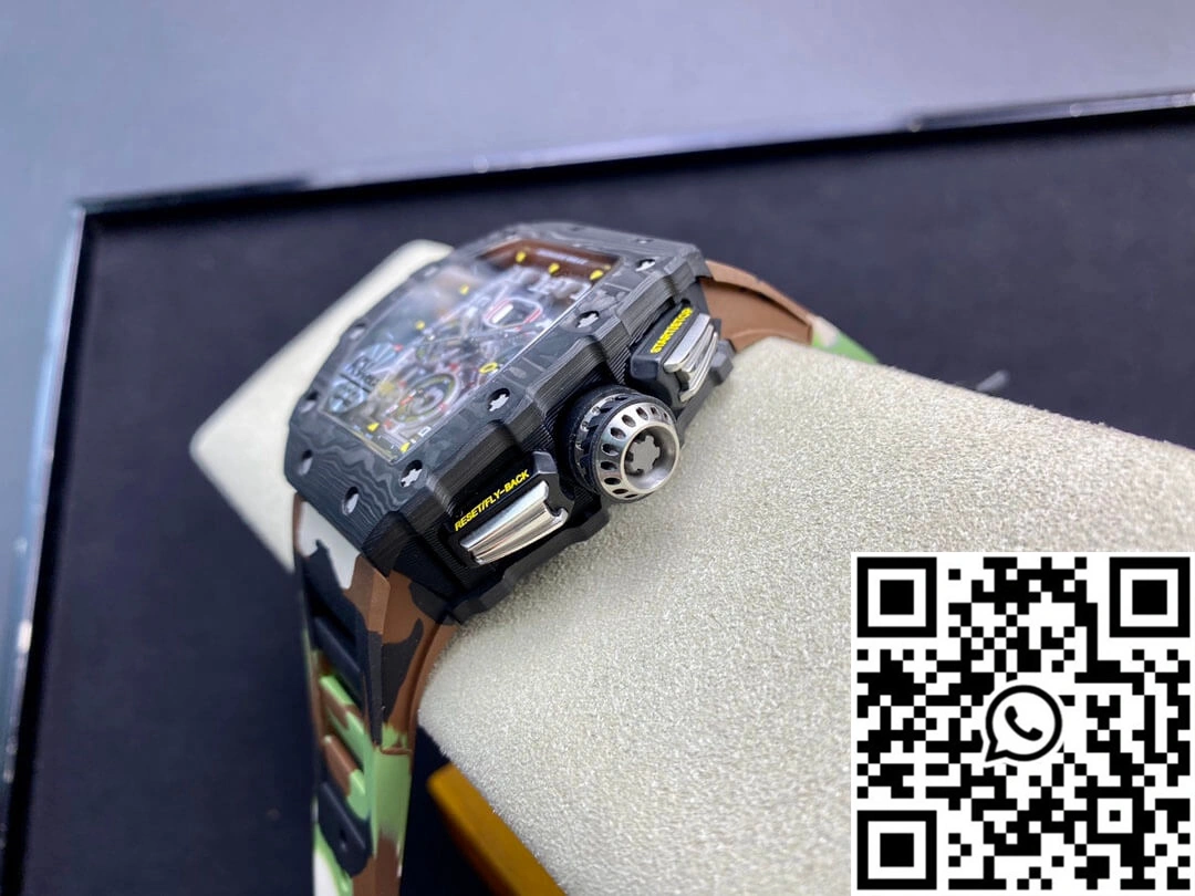 Richard Mille RM-011 KV Factory V2 Carbon Fiber Camo Rubber Strap