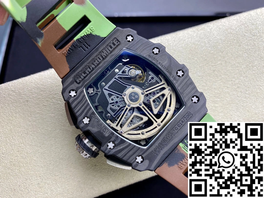 Richard Mille RM-011 KV Factory V2 Carbon Fiber Camo Rubber Strap