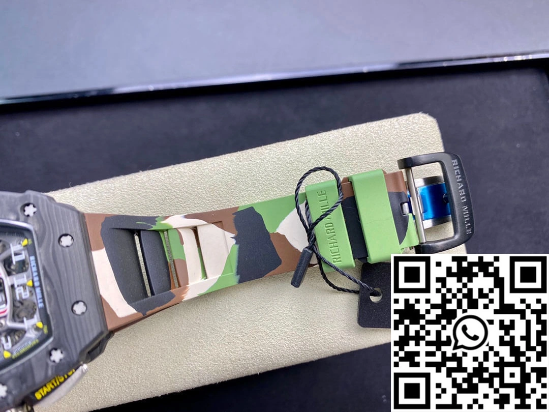 Richard Mille RM-011 KV Factory V2 Carbon Fiber Camo Rubber Strap
