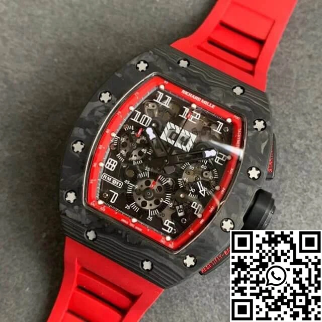 Richard Mille RM-011 KV Factory V2 Forged Carbon Case Rubber Strap