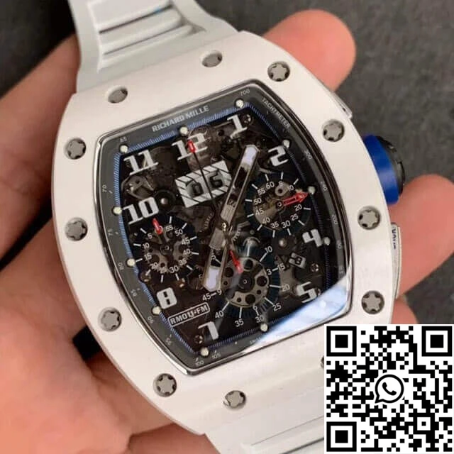 Richard Mille RM-011 KV Factory White Ceramic Rubber Strap