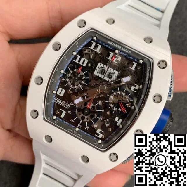Richard Mille RM-011 KV Factory White Ceramic Rubber Strap