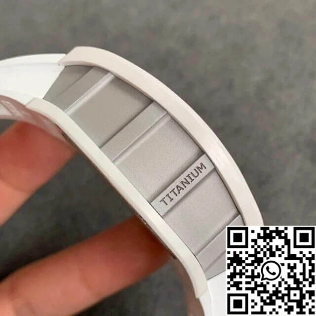 Richard Mille RM-011 KV Factory White Ceramic Rubber Strap