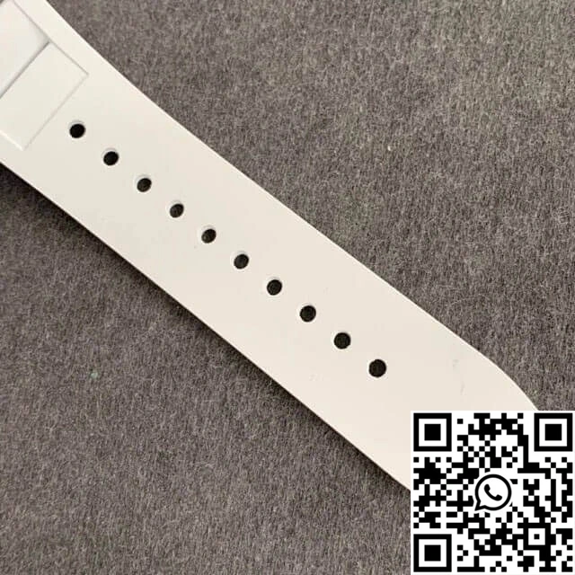 Richard Mille RM-011 KV Factory White Ceramic Rubber Strap