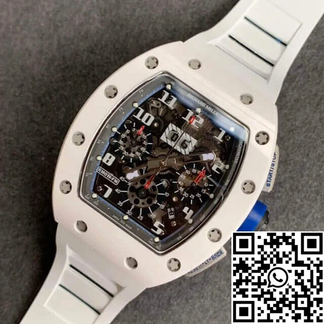 Richard Mille RM-011 KV Factory White Ceramic Rubber Strap