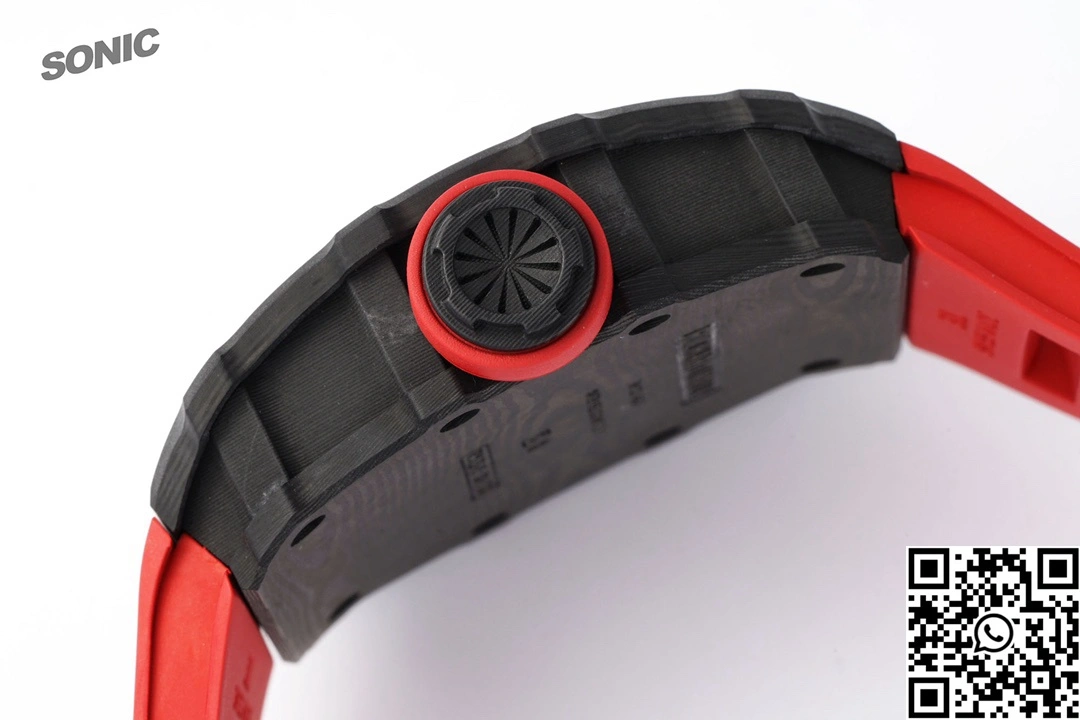 Richard Mille RM-035 Sonic Factory NTPT Carbon Fiber Black Case Red Band