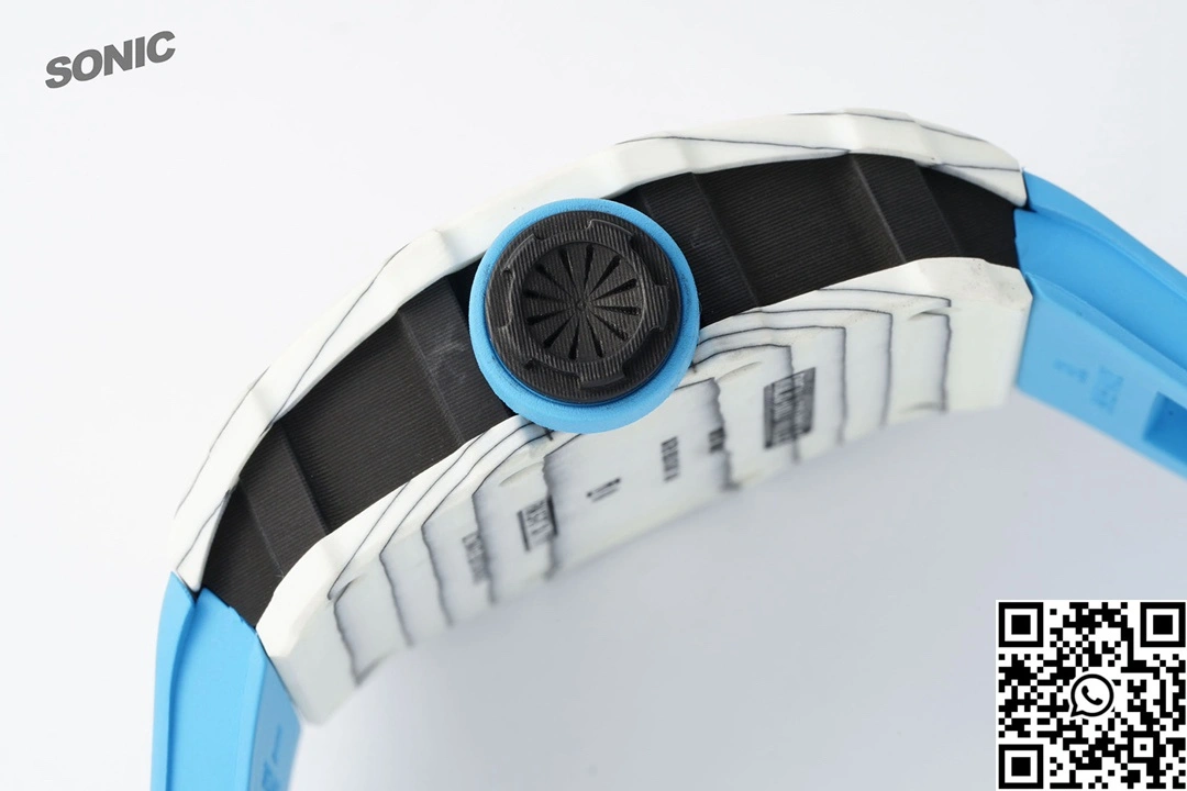 Richard Mille RM-035 Sonic Factory NTPT Carbon Fiber White Case Blue Band