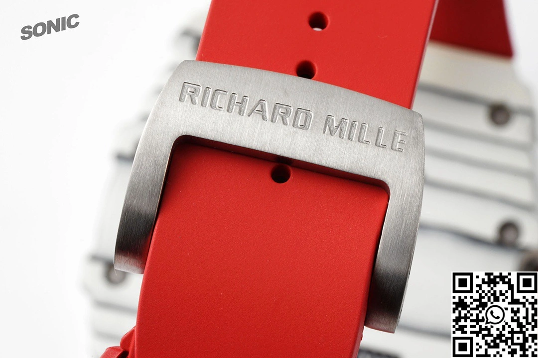 Richard Mille RM-035 Sonic Factory NTPT Carbon Fiber White Case Red Band