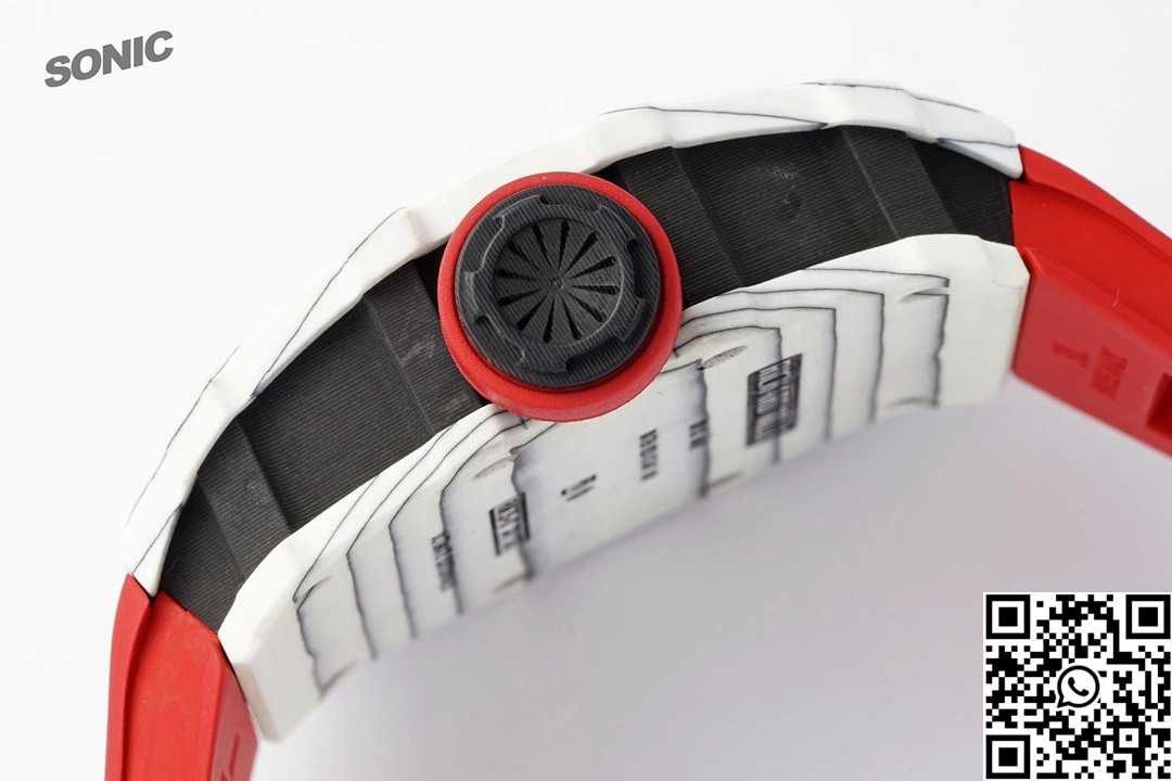 Richard Mille RM-035 Sonic Factory NTPT Carbon Fiber White Case Red Band