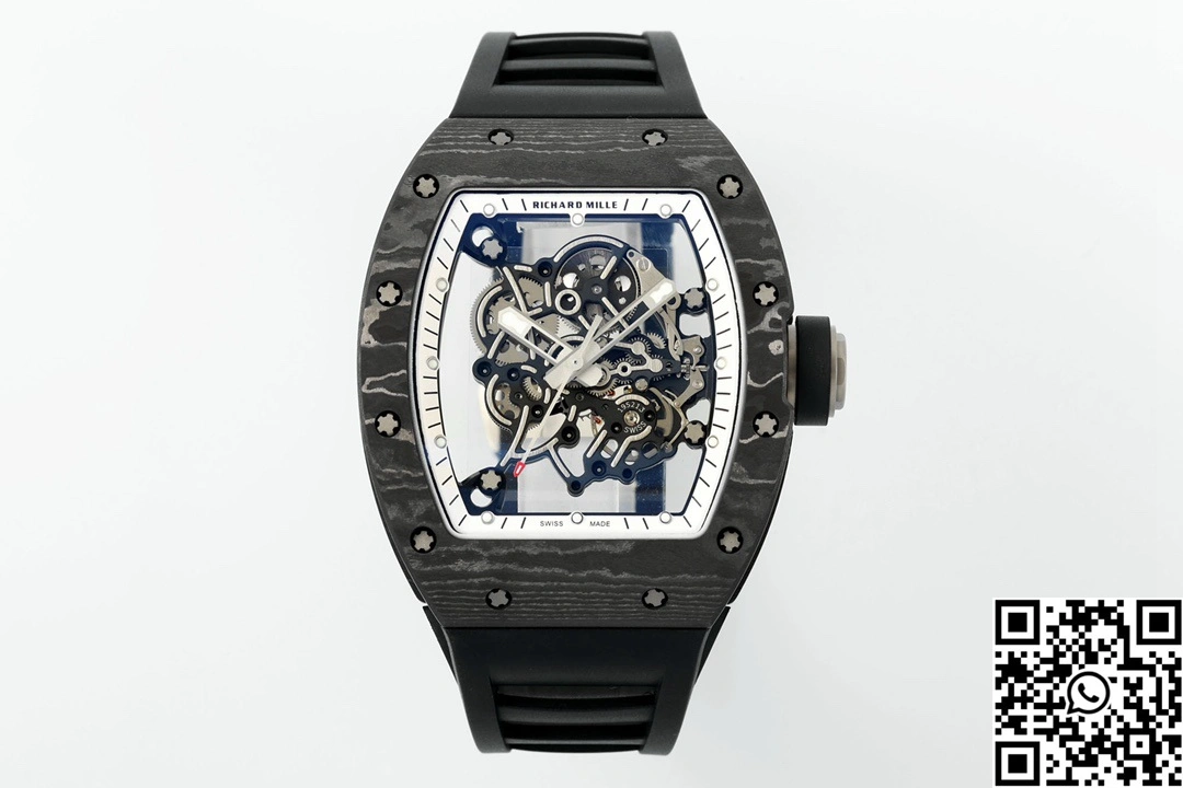 Richard Mille RM-055 APS Factory NTPT Carbon Fiber Black Case Black Band