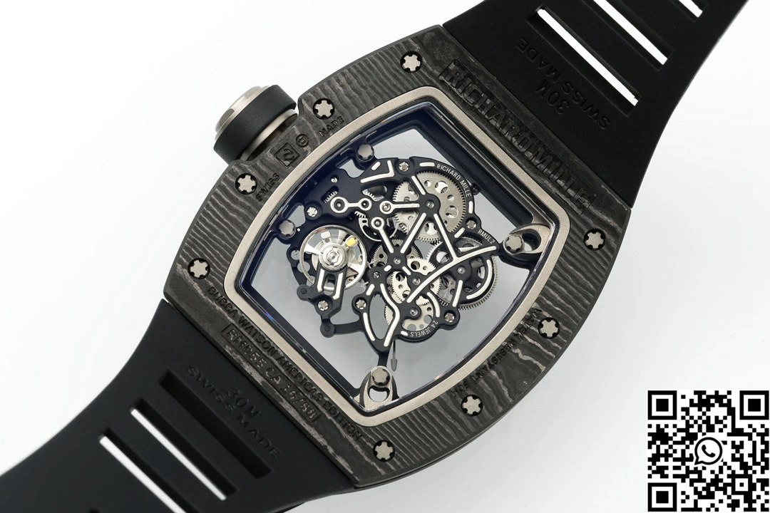 Richard Mille RM-055 APS Factory NTPT Carbon Fiber Black Case Black Band