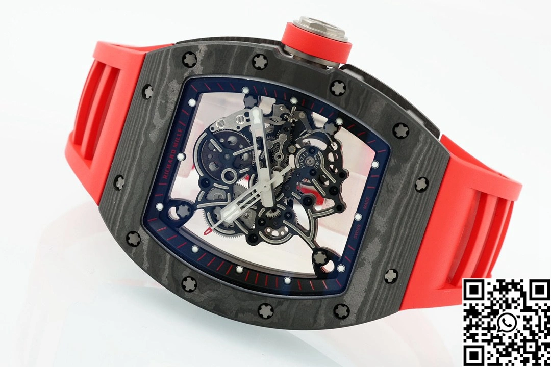 Richard Mille RM-055 APS Factory NTPT Carbon Fiber Black Case Red Band