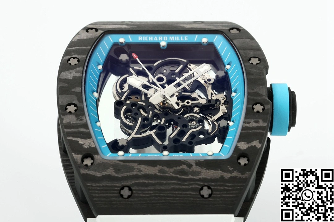 Richard Mille RM-055 APS Factory NTPT Carbon Fiber Black Case White Band Green Rehault