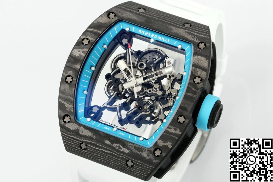 Richard Mille RM-055 APS Factory NTPT Carbon Fiber Black Case White Band Green Rehault