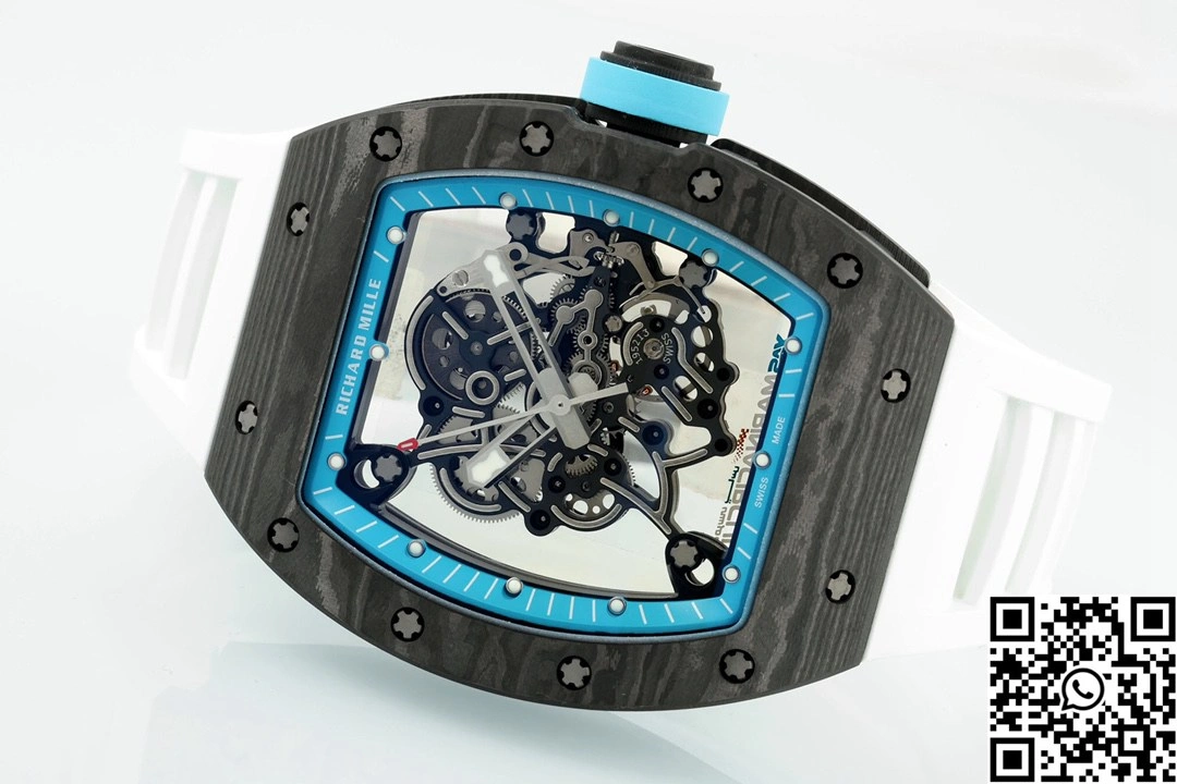 Richard Mille RM-055 APS Factory NTPT Carbon Fiber Black Case White Band Green Rehault