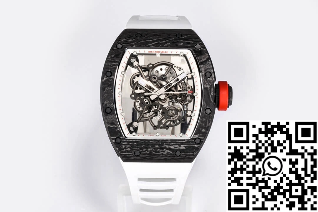 Richard Mille RM-055 BBR Factory Carbon Fiber White Strap