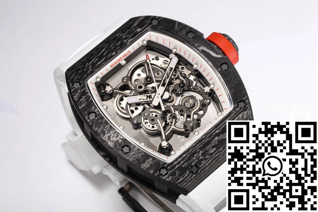 Richard Mille RM-055 BBR Factory Carbon Fiber White Strap