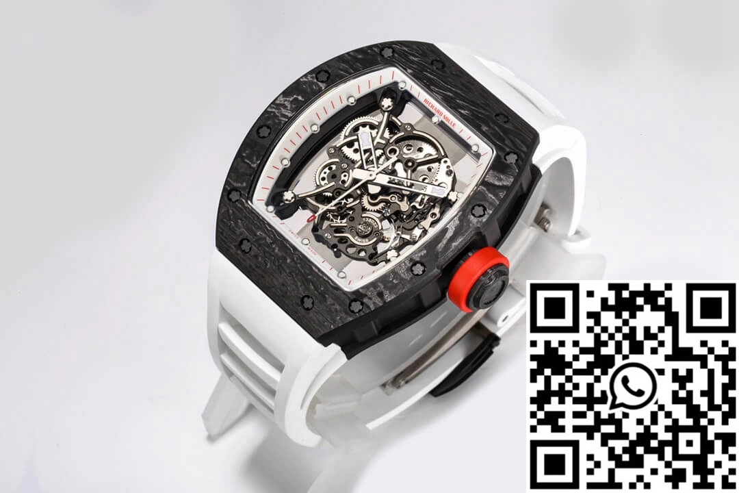 Richard Mille RM-055 BBR Factory Carbon Fiber White Strap